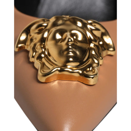 Versace Brown Leather High Heel Pumps