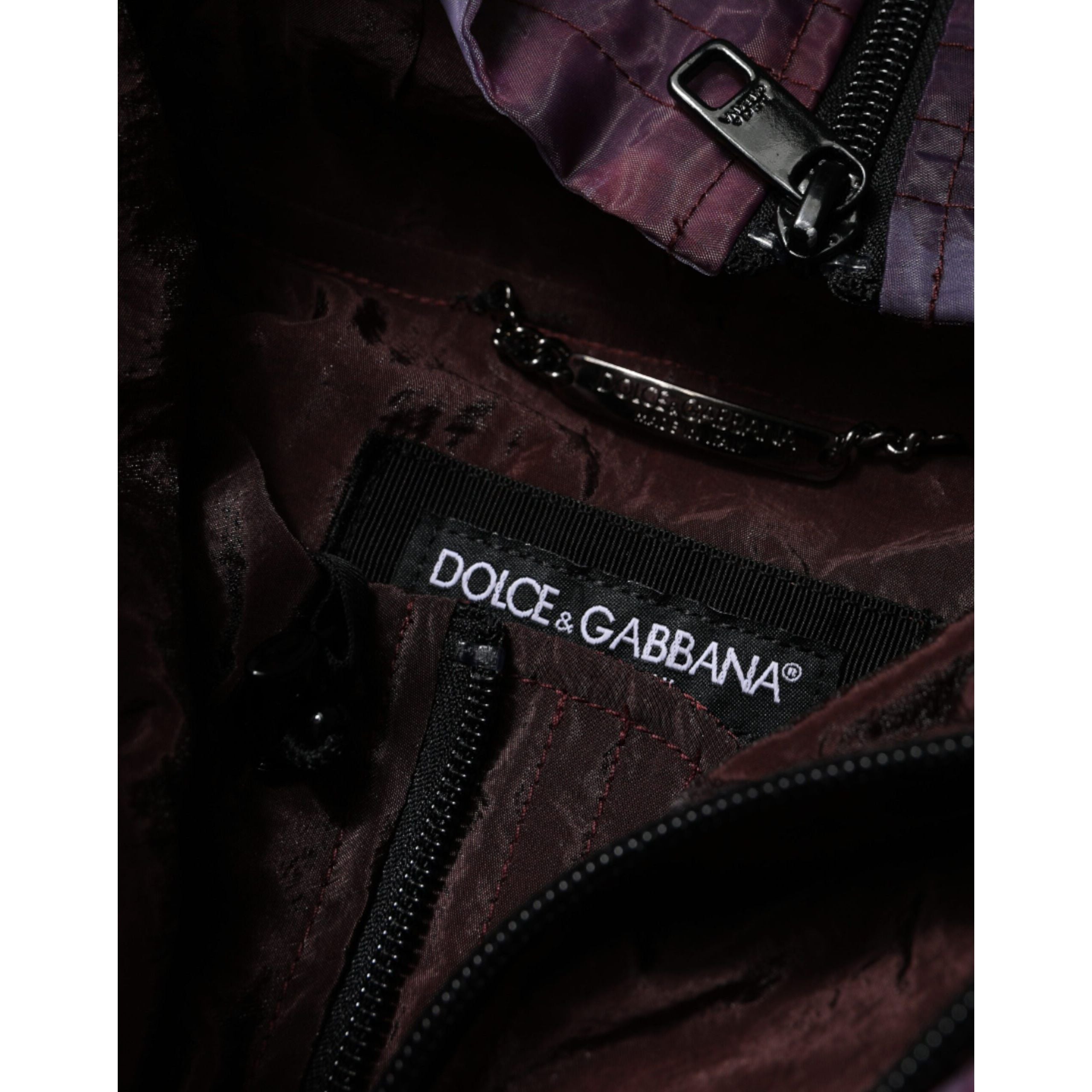Dolce & Gabbana Purple Camouflage Hooded Blouson Jacket
