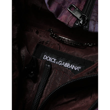 Dolce & Gabbana Purple Camouflage Hooded Blouson Jacket