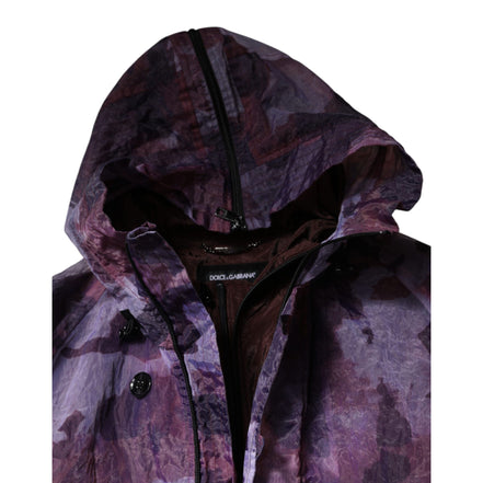 Dolce & Gabbana Purple Camouflage Hooded Blouson Jacket