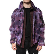 Dolce & Gabbana Purple Camouflage Hooded Blouson Jacket