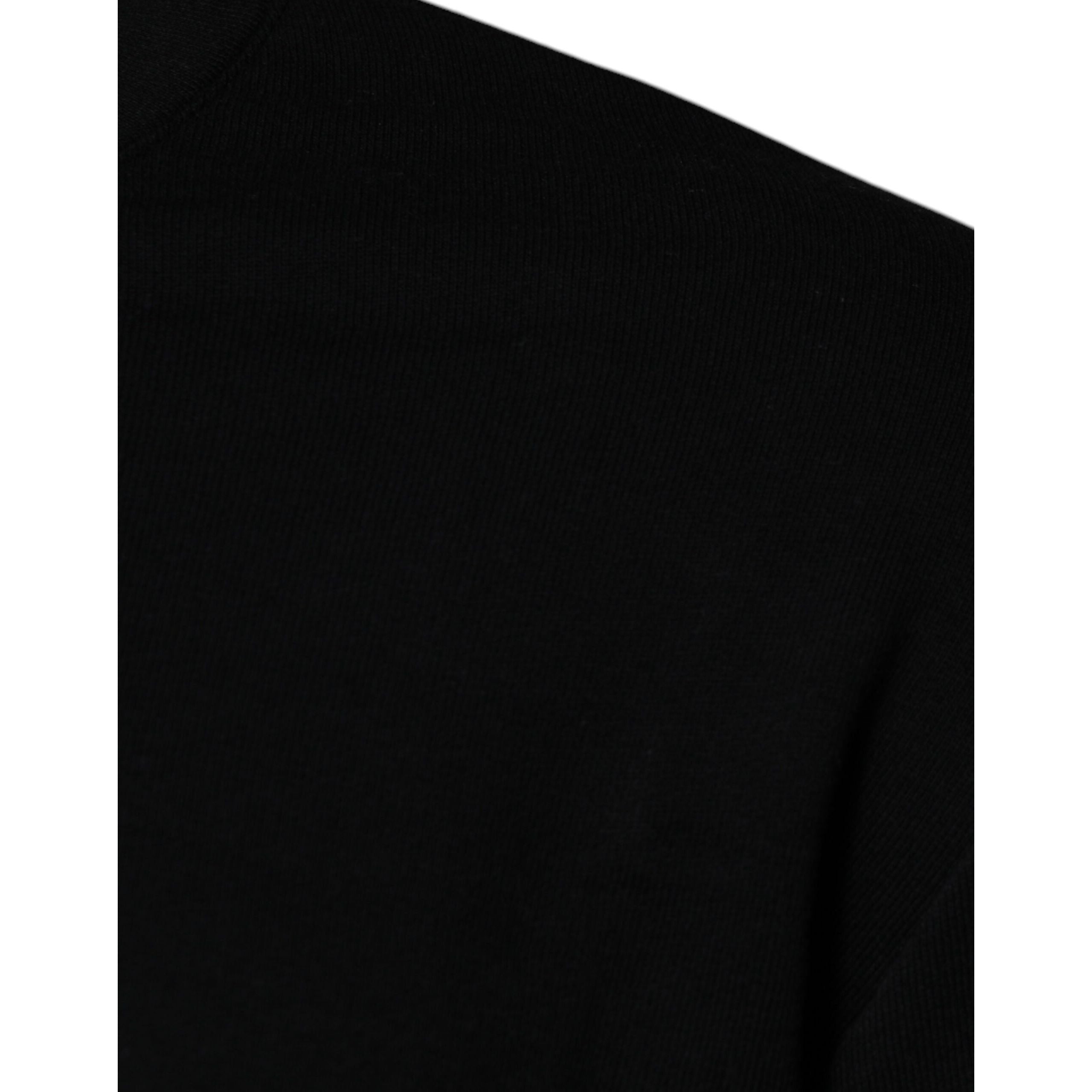 Pulover Versace negru, cu decolteu rotund și broderie Medusa