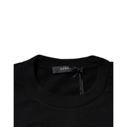 Pulover Versace negru, cu decolteu rotund și broderie Medusa