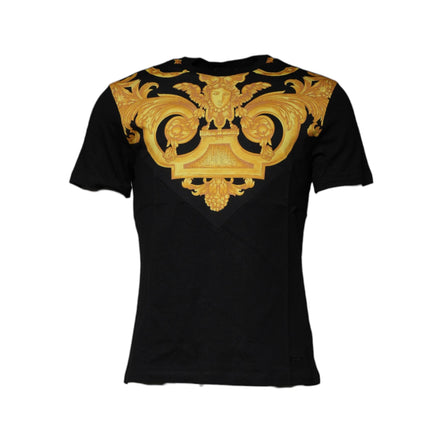 Tricou Versace din bumbac negru cu decolteu rotund și imprimeu Medusa