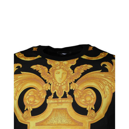 Tricou Versace din bumbac negru cu decolteu rotund și imprimeu Medusa