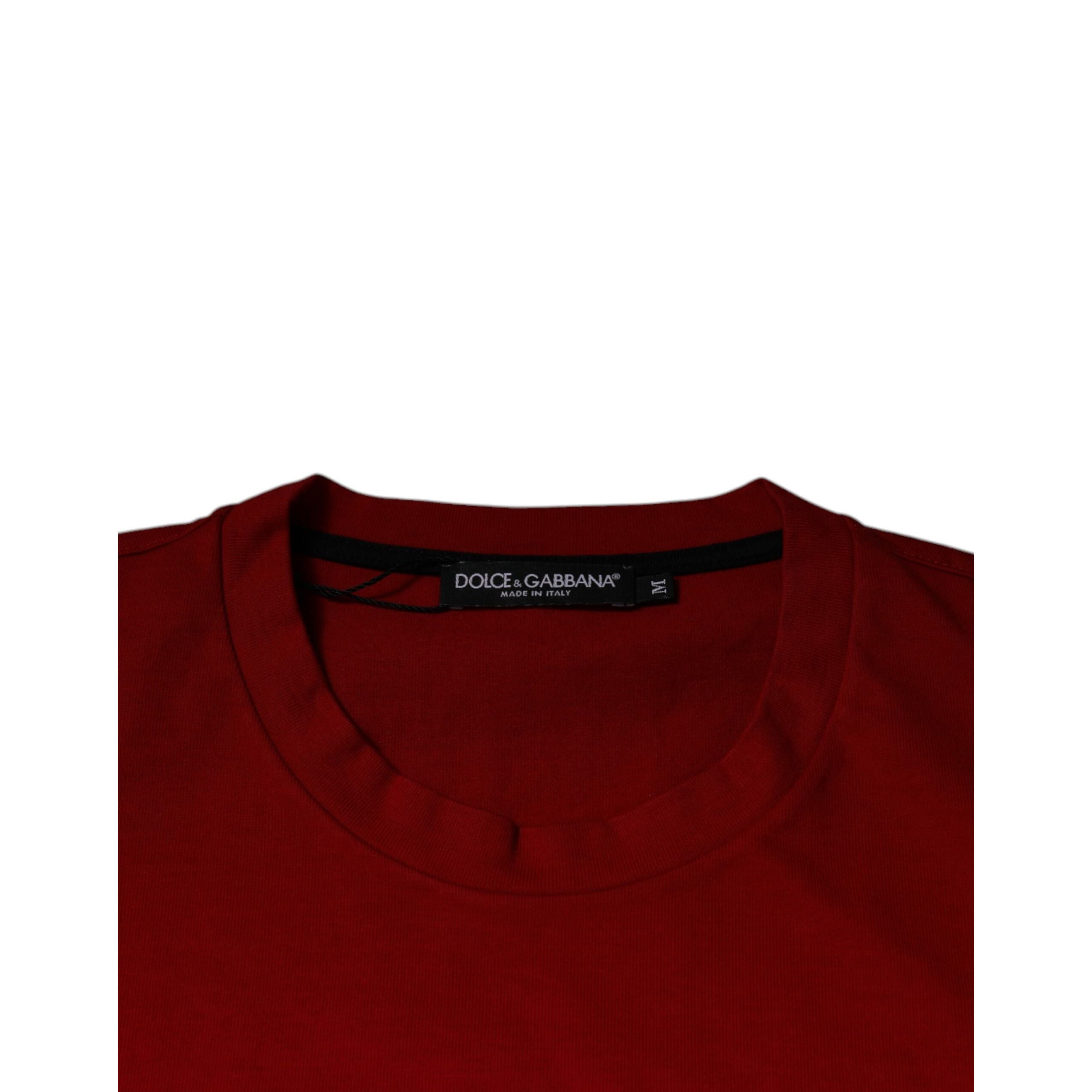 Dolce & Gabbana Red DG Eye Cotton Crew Neck T-shirt