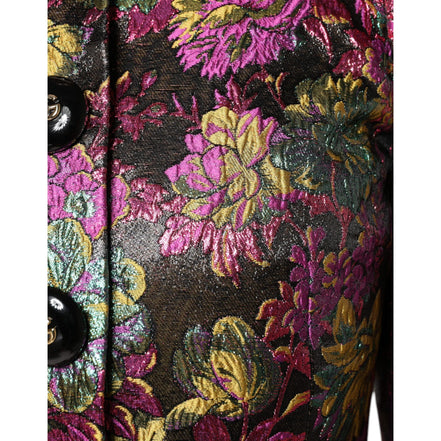 Dolce & Gabbana Multicolor Floral Jacquard Cropped Jacket