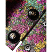 Dolce & Gabbana Multicolor Floral Jacquard Cropped Jacket