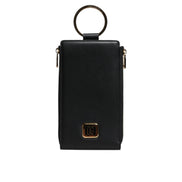 Dolce & Gabbana Black Leather Logo Neck Strap Wallet