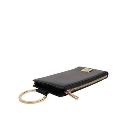 Dolce & Gabbana Black Leather Logo Neck Strap Wallet
