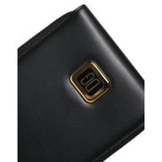 Dolce & Gabbana Black Leather Logo Neck Strap Wallet