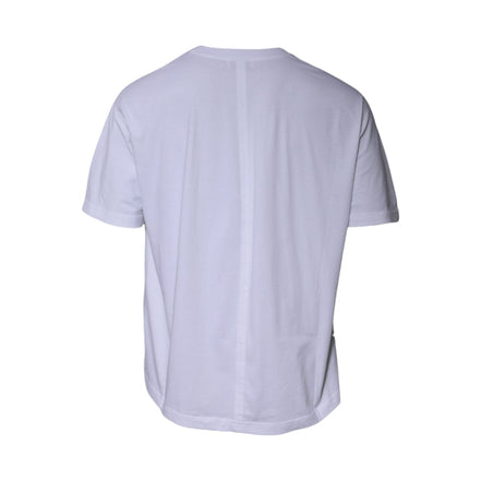 Tricou Balenciaga alb din bumbac, cu logo, guler rotund și mânecă scurtă