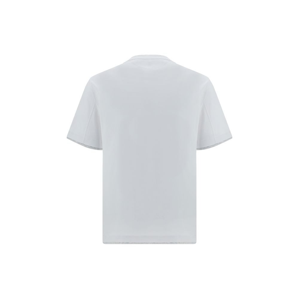 Brunello Cucinelli Tricou Alb din Bumbac