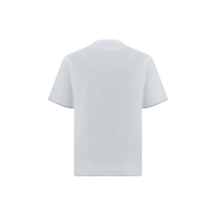 Brunello Cucinelli Tricou Alb din Bumbac