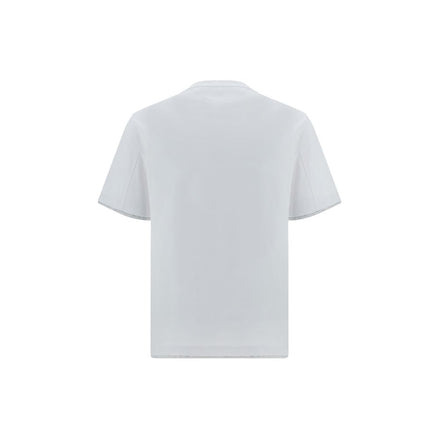 Brunello Cucinelli Tricou Alb din Bumbac