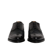 Dolce & Gabbana Black Leather Wingtip Lace-Up Derby Shoes