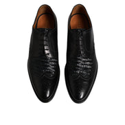 Dolce & Gabbana Black Leather Wingtip Lace-Up Derby Shoes