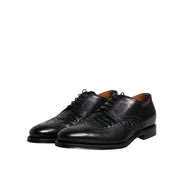 Dolce & Gabbana Black Leather Wingtip Lace-Up Derby Shoes