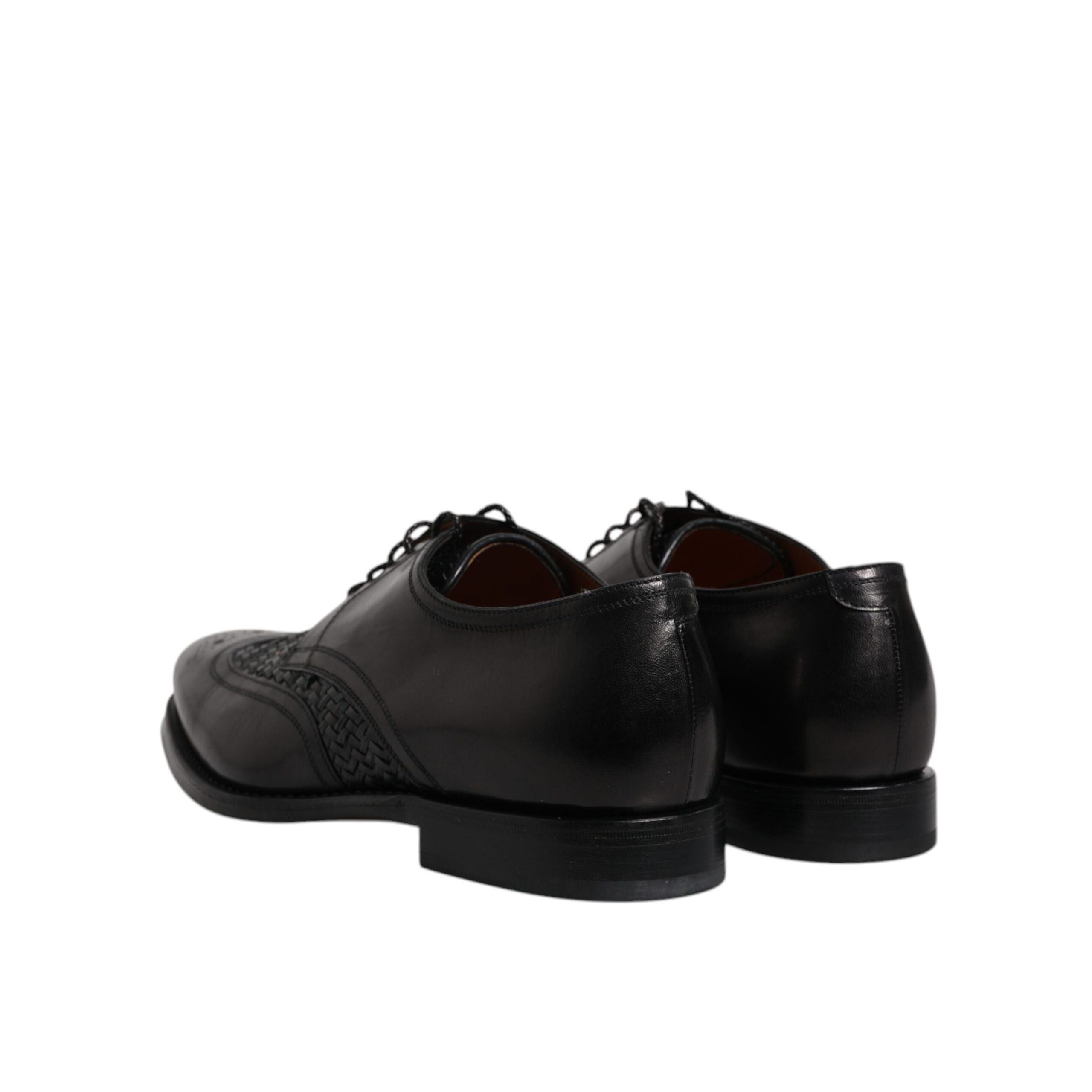Dolce & Gabbana Black Leather Wingtip Lace-Up Derby Shoes