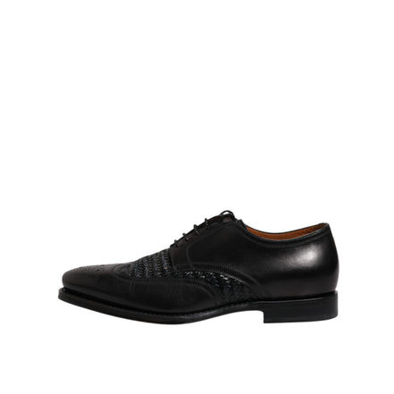 Dolce & Gabbana Black Leather Wingtip Lace-Up Derby Shoes