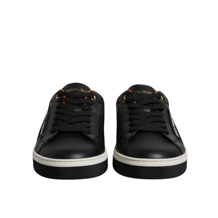 Dolce & Gabbana Black Leather Low Top Sneakers