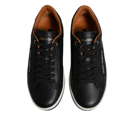 Dolce & Gabbana Black Leather Low Top Sneakers
