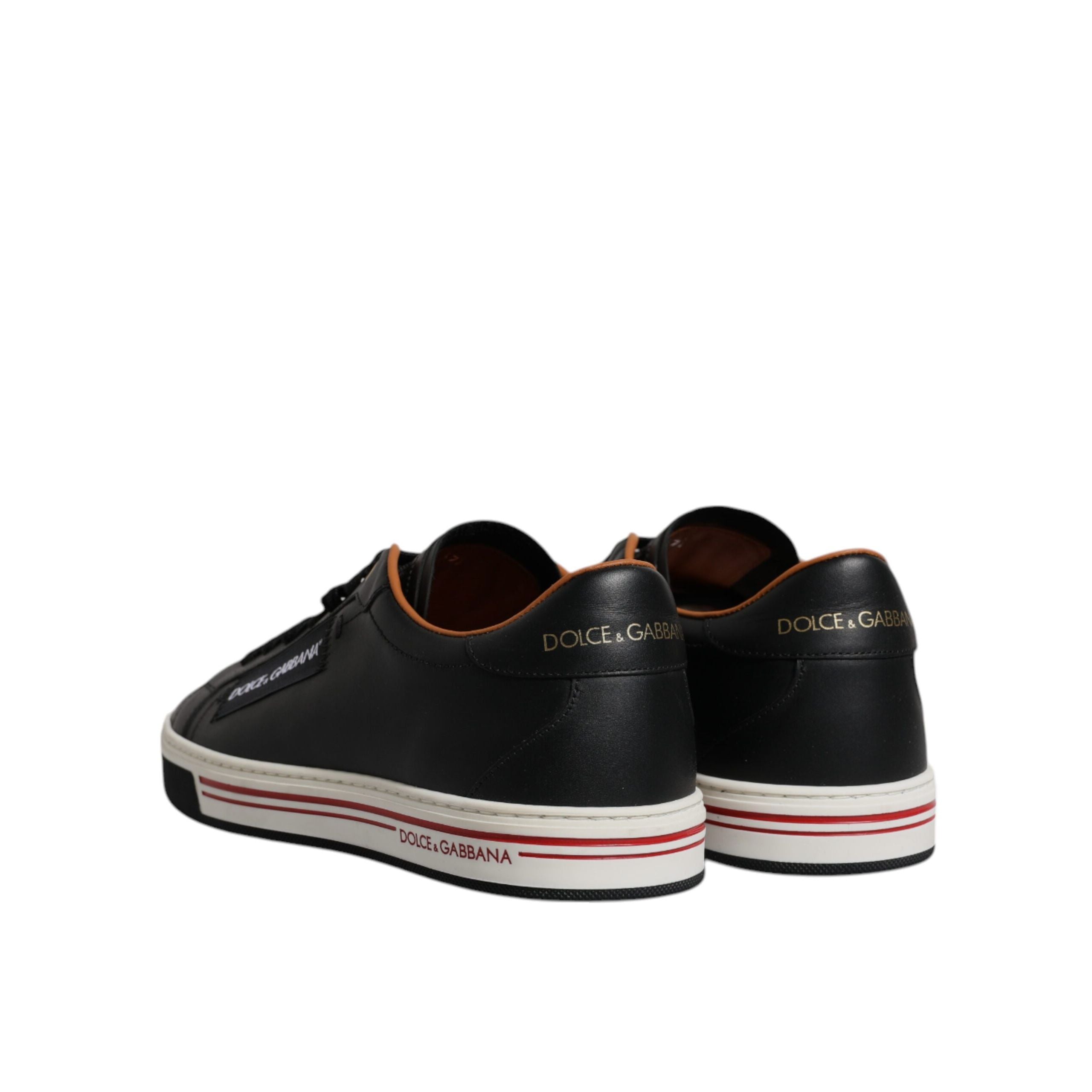 Dolce & Gabbana Black Leather Low Top Sneakers