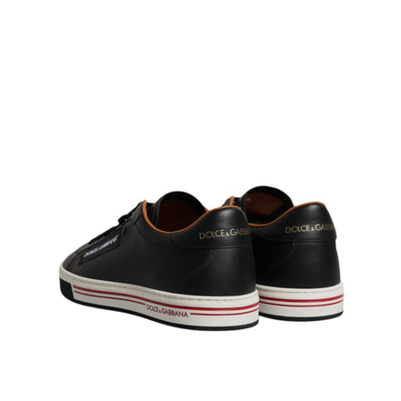 Dolce & Gabbana Black Leather Low Top Sneakers