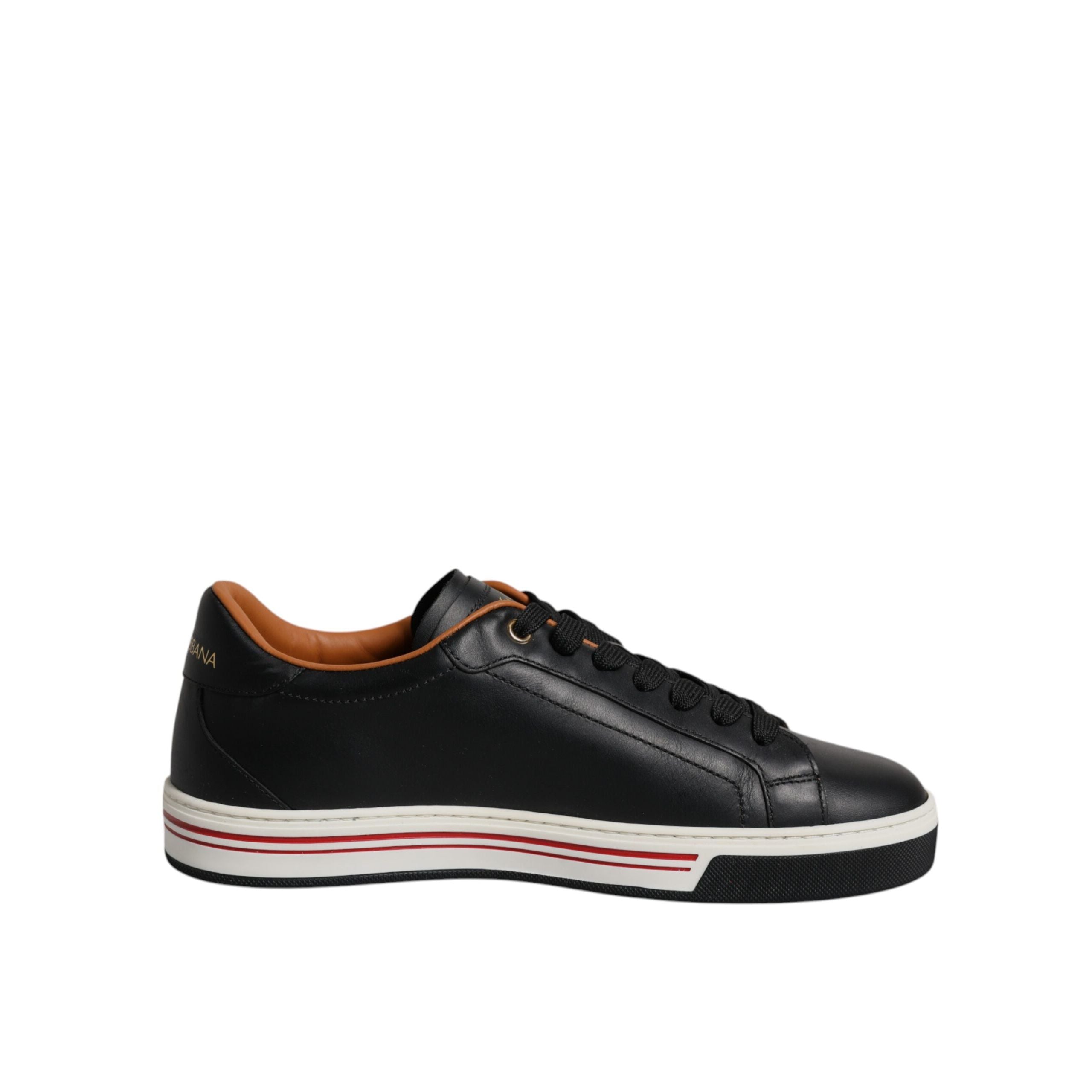 Dolce & Gabbana Black Leather Low Top Sneakers