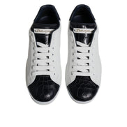 Adidași Portofino Dolce & Gabbana din piele alb-negru