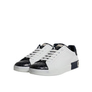 Adidași Portofino Dolce & Gabbana din piele alb-negru