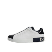 Adidași Portofino Dolce & Gabbana din piele alb-negru