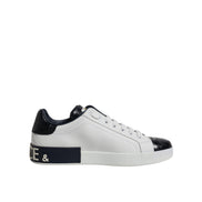 Adidași Portofino Dolce & Gabbana din piele alb-negru