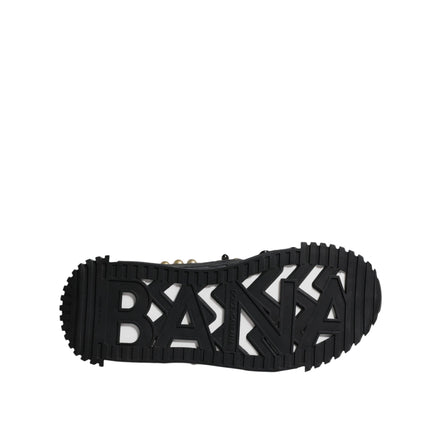 Dolce & Gabbana Black Leather Studded Slide Sandals