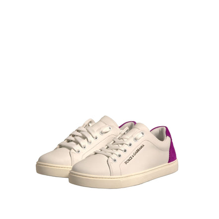 Dolce & Gabbana White Suede Low Top Sneakers