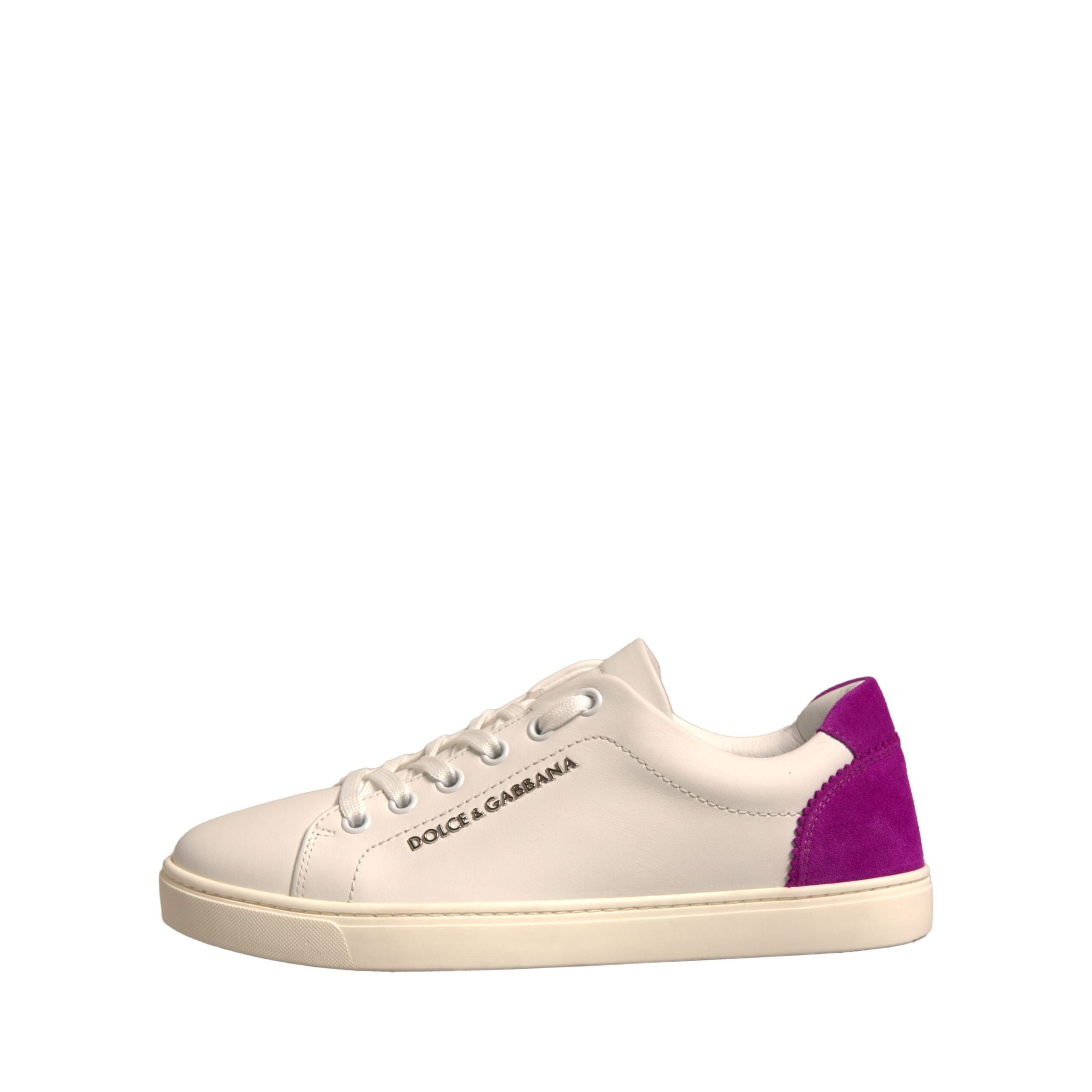 Dolce & Gabbana White Suede Low Top Sneakers