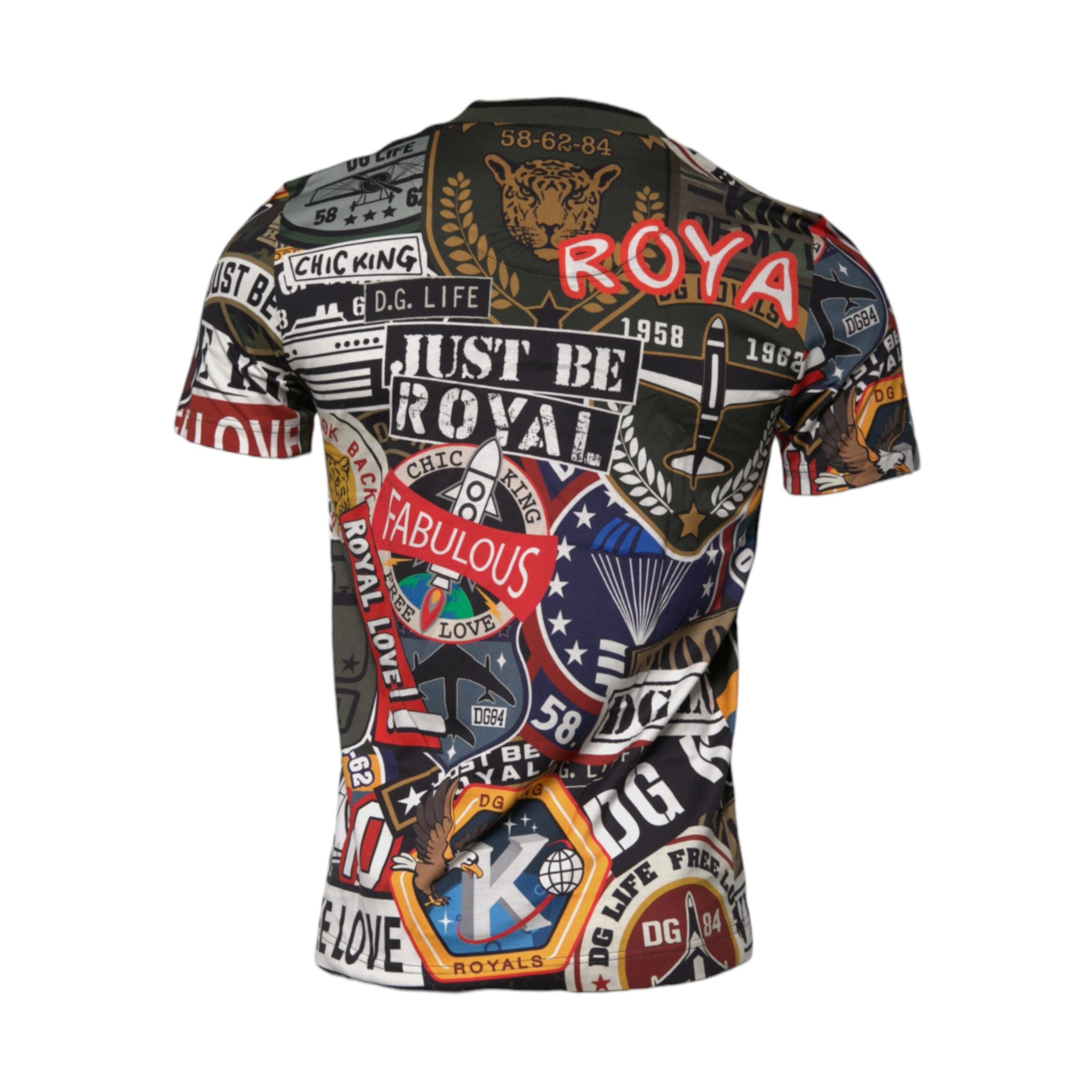 Dolce & Gabbana Multicolor Graphic Print Cotton Crew Neck T-shirt