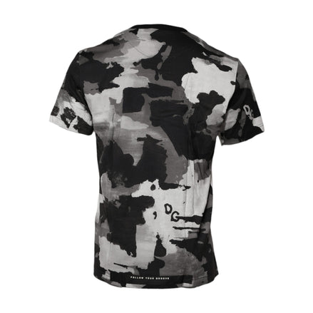 Tricou Dolce & Gabbana cu decolteu la baza gâtului, camuflaj multicolor