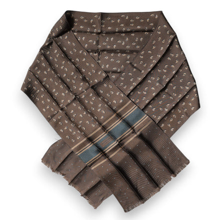 Dolce & Gabbana Brown Fantasy Silk Neck Wrap Shawl Scarf