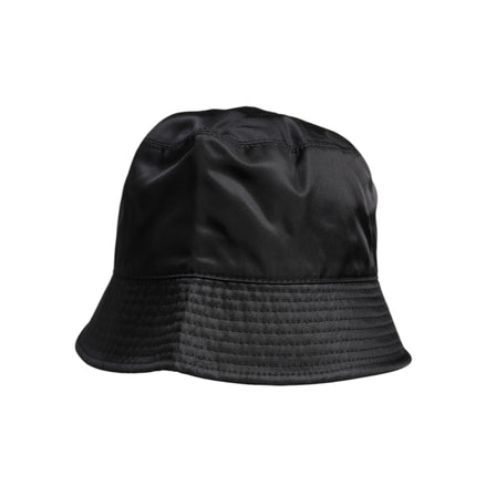 Dolce & Gabbana Black Cotton Wide Brim Bucket Hat