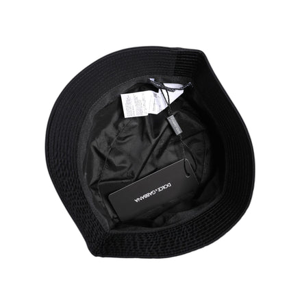 Dolce & Gabbana Black Cotton Wide Brim Bucket Hat