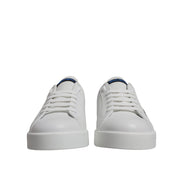 Adidași joși Dolce & Gabbana din piele, albi cu albastru și logo