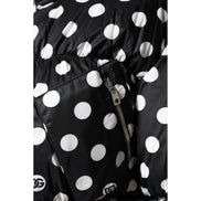 Dolce & Gabbana Black White Polka Dot Full Zip Puffer Jacket