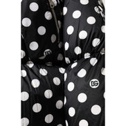 Dolce & Gabbana Black White Polka Dot Full Zip Puffer Jacket