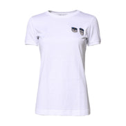 Dolce & Gabbana Tricou alb din bumbac, la baza gâtului, cu imprimeu #DGFamily