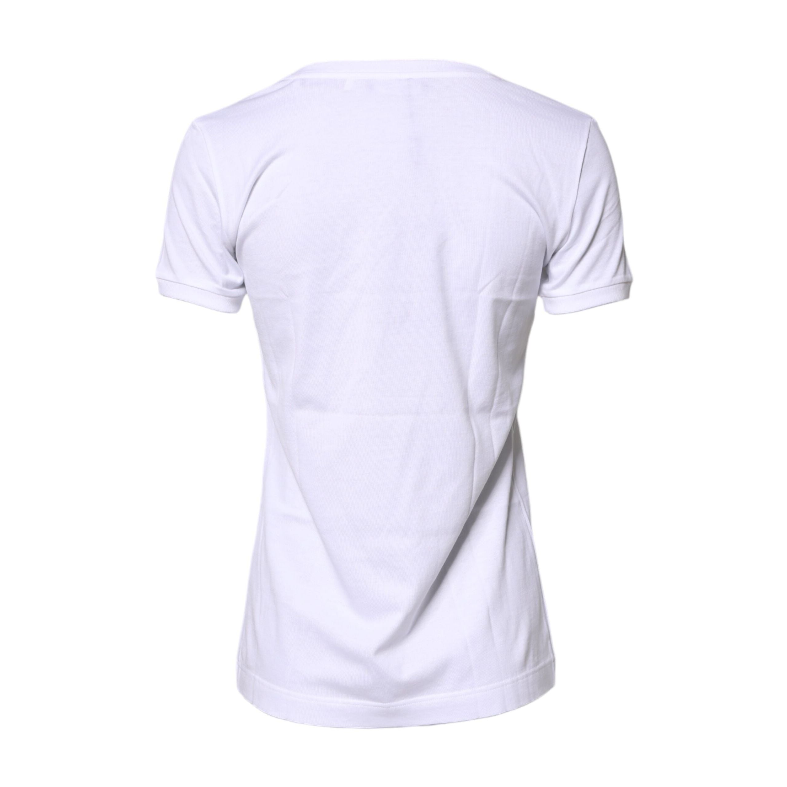 Dolce & Gabbana Tricou alb din bumbac, la baza gâtului, cu imprimeu #DGFamily