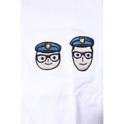 Dolce & Gabbana Tricou alb din bumbac, la baza gâtului, cu imprimeu #DGFamily