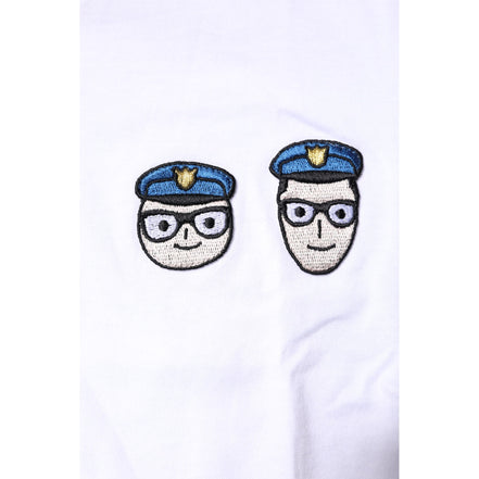 Dolce & Gabbana Tricou alb din bumbac, la baza gâtului, cu imprimeu #DGFamily