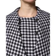 Dolce & Gabbana Black White Monochrome Patterned Floral Cape Jacket