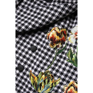 Dolce & Gabbana Black White Monochrome Patterned Floral Cape Jacket